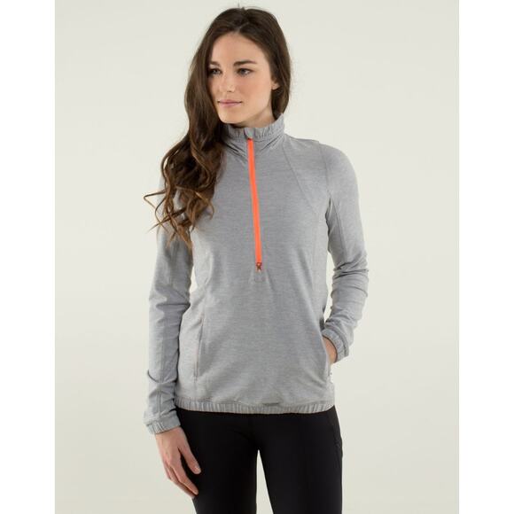 Lululemon Pullover Womens 4 Heathered Grey Forthright 1/2 Zip - Picture 1 of 12
